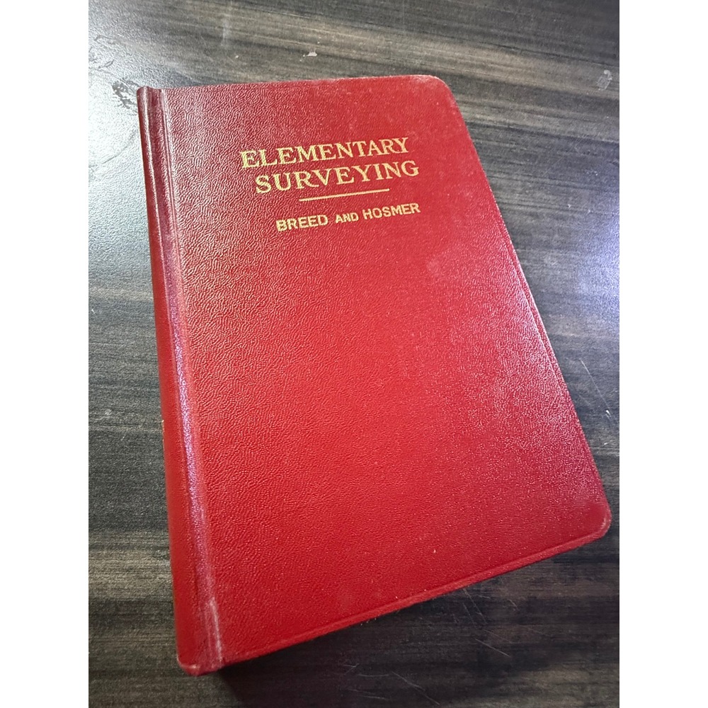 Vintage Elementary Surveying Breed and Hosmer Red Hardcover Engineering Book
